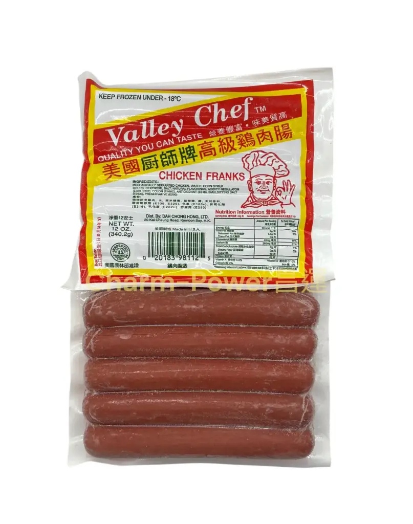 美國廚師牌 雞肉腸 340G*32包/箱