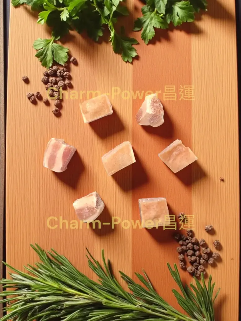 [POUN001881] Processed Skin-on Boneless Pork Belly, Diced 1x1.5 Inch